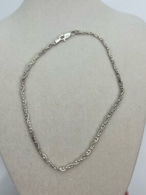 Sterling Silver Twisted Double Chain Anklet 10" Stamped 925 Italy SU